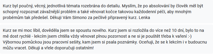 recenze kurz Expertem na zdraví své kočky za 10 dní